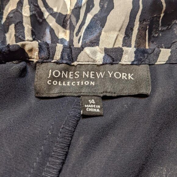 JONES NEW YORK SILK/RAYON LINED ANIMAL PRINT SKIRT SZ 14 - Picture 6 of 8